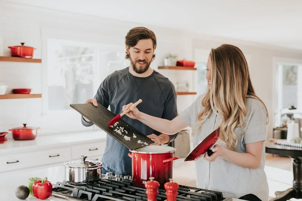 Young couple in their apartment with belongings